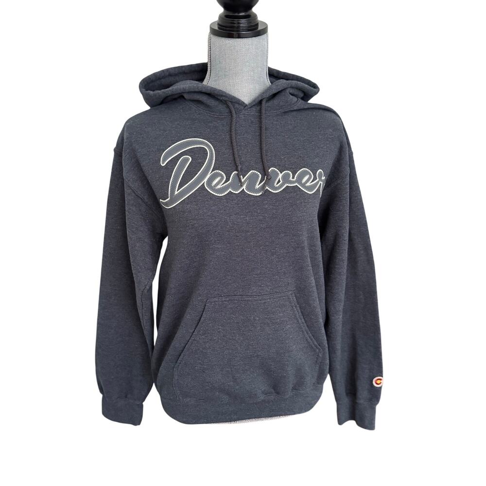 Denver Colorado State Flag University Hoodie Sweatshirt Gray Unisex Size S